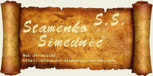 Stamenko Simeunić vizit kartica
